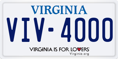 VA license plate VIV4000