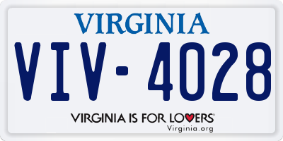 VA license plate VIV4028