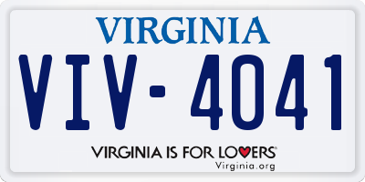 VA license plate VIV4041