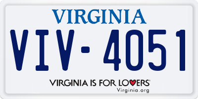 VA license plate VIV4051