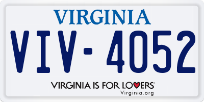 VA license plate VIV4052