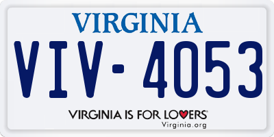 VA license plate VIV4053