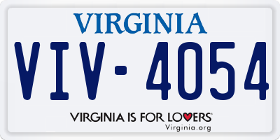 VA license plate VIV4054