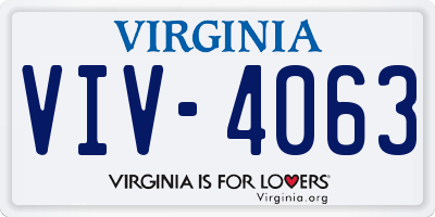 VA license plate VIV4063