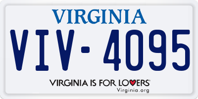 VA license plate VIV4095