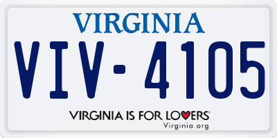 VA license plate VIV4105