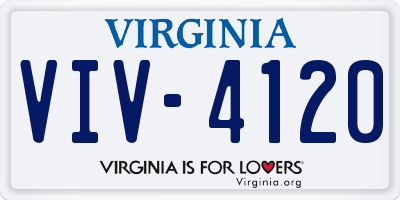 VA license plate VIV4120