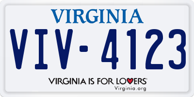 VA license plate VIV4123