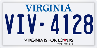 VA license plate VIV4128