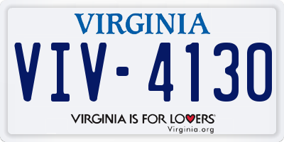 VA license plate VIV4130