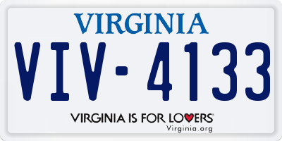 VA license plate VIV4133