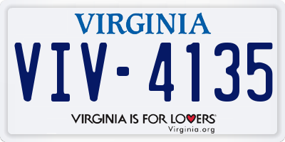 VA license plate VIV4135