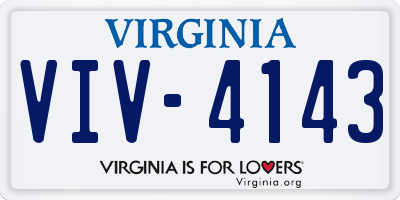 VA license plate VIV4143