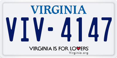 VA license plate VIV4147