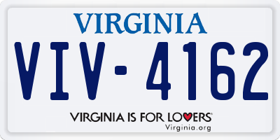 VA license plate VIV4162