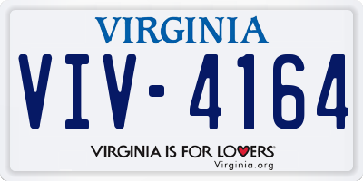VA license plate VIV4164