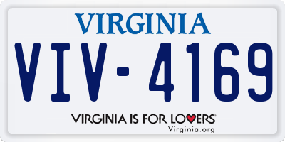 VA license plate VIV4169