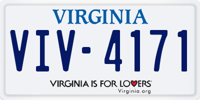 VA license plate VIV4171