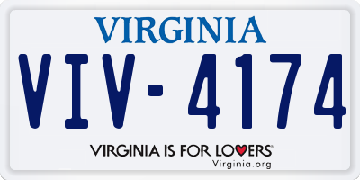 VA license plate VIV4174