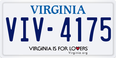 VA license plate VIV4175