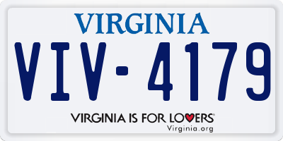 VA license plate VIV4179