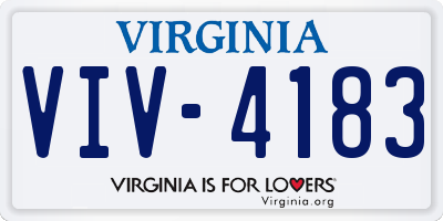 VA license plate VIV4183