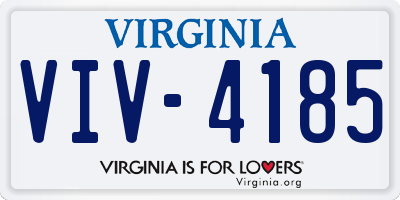 VA license plate VIV4185