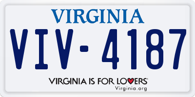 VA license plate VIV4187