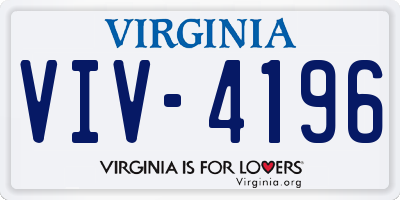 VA license plate VIV4196