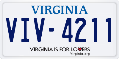 VA license plate VIV4211