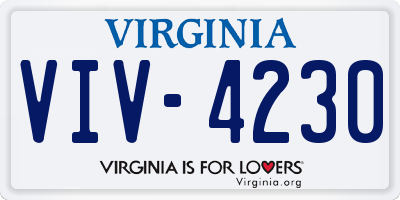 VA license plate VIV4230