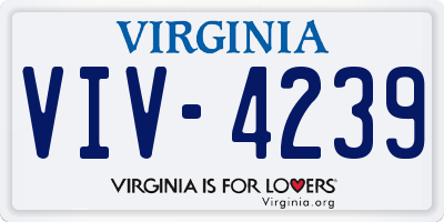 VA license plate VIV4239
