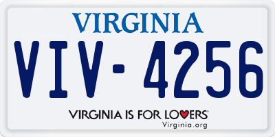 VA license plate VIV4256
