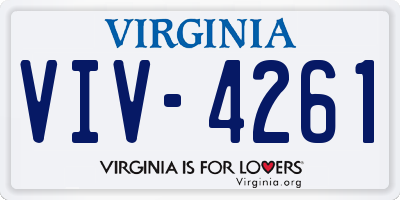 VA license plate VIV4261