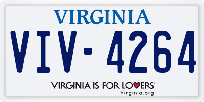 VA license plate VIV4264