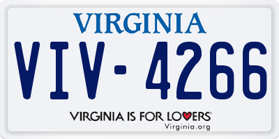 VA license plate VIV4266