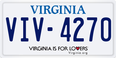 VA license plate VIV4270