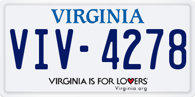 VA license plate VIV4278