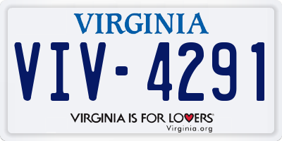 VA license plate VIV4291
