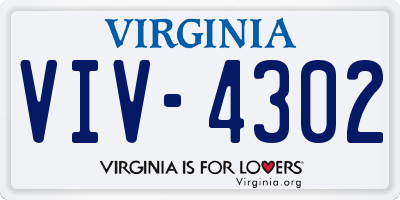 VA license plate VIV4302