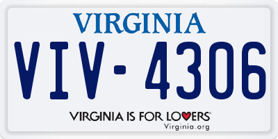 VA license plate VIV4306