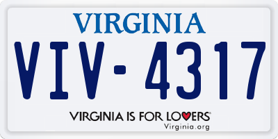 VA license plate VIV4317
