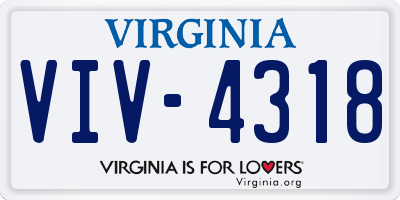 VA license plate VIV4318