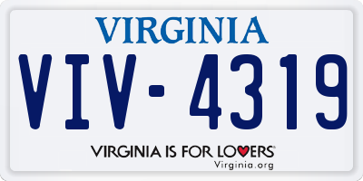 VA license plate VIV4319