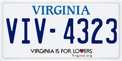 VA license plate VIV4323
