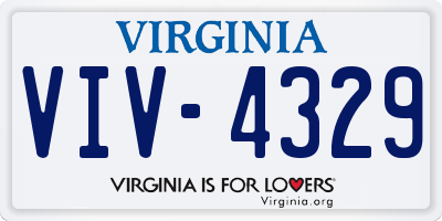 VA license plate VIV4329