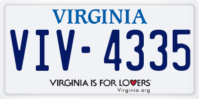 VA license plate VIV4335
