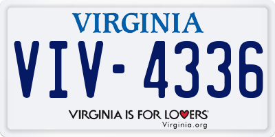 VA license plate VIV4336