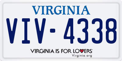 VA license plate VIV4338