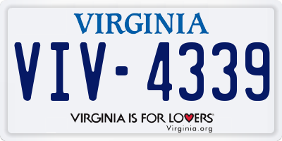 VA license plate VIV4339